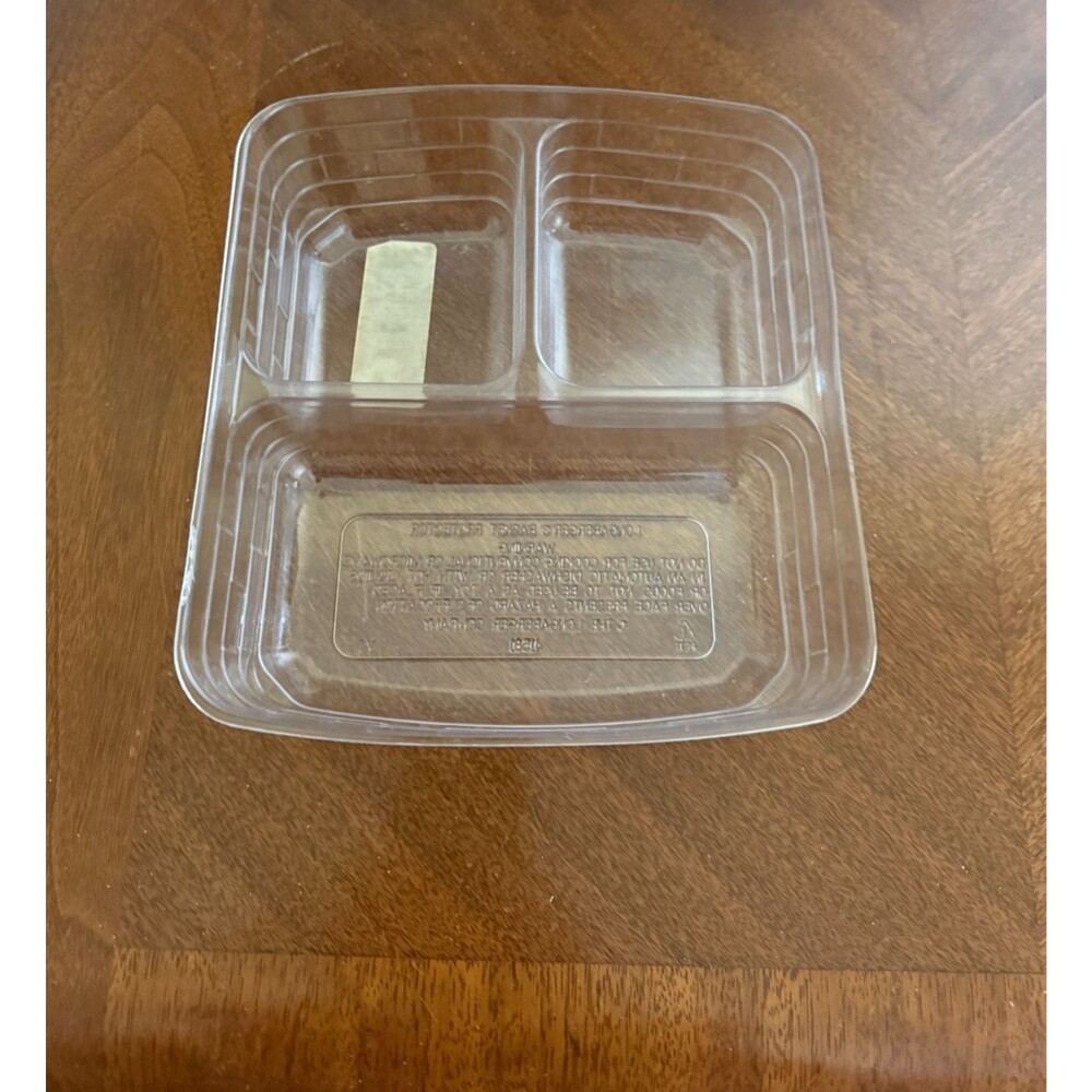 Longaberger Divided Basket Clear Plastic Protector #41581 - 7"L x 8"W x 2.5"H